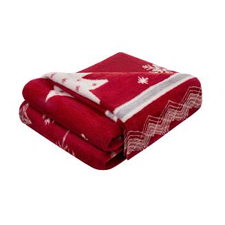 Świąteczny Miękki Koc Bawełniany 150x200 TREE Narzuta Pled Zimowy Na Łóżko