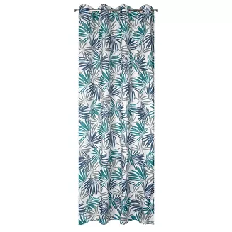 Zasłona gotowa na przelotkach ELINA 140x250 Design91 biały/turkusowy