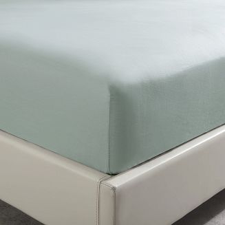 Prześcieradło satyna bawełniana z gumką 120x200 SIN szałwiowe