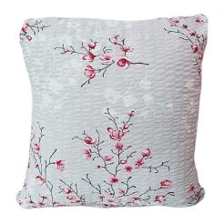 Poszewka z kory 40x40 szara różowa kwiat wiśni sakura