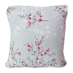 Poszewka z kory 40x40 szara różowa kwiat wiśni sakura