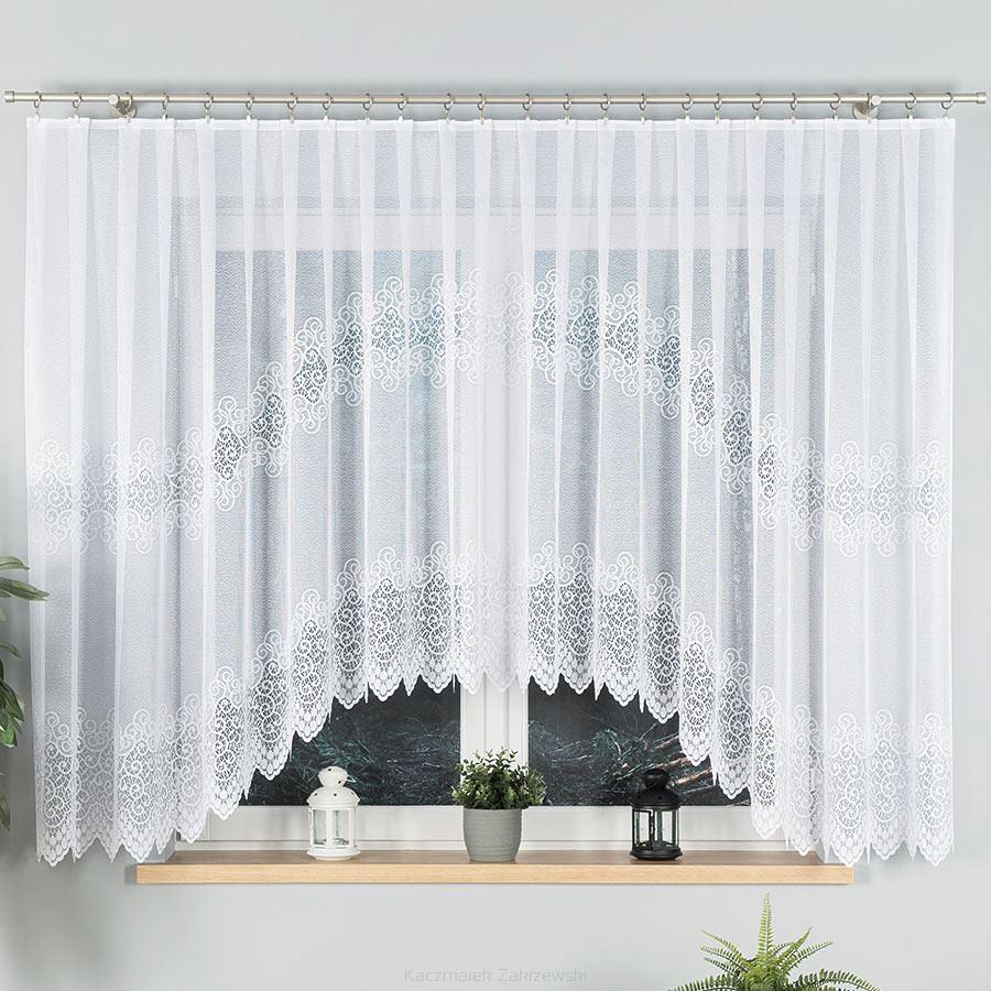 Firanka żakardowa gotowa na żabki VIOLETTA 400x160 biała