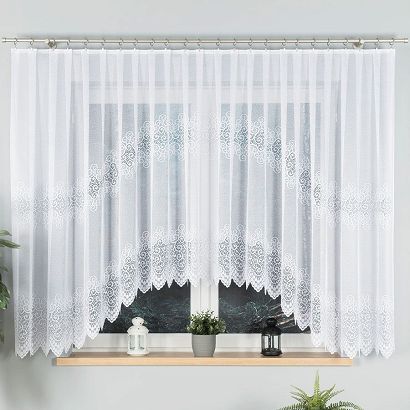 Firanka żakardowa gotowa na żabki VIOLETTA 400x160 biała