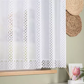 Firanka żakardowa gotowa na żabki HELENA 300x160 biała