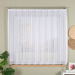 Firanka żakardowa gotowa na żabki HELENA 300x160 biała