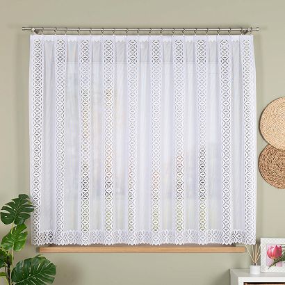 Firanka żakardowa gotowa na żabki HELENA 300x160 biała