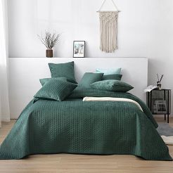 Narzuta dekoracyjna MOXIE 200x220 velvet butelkowa zieleń