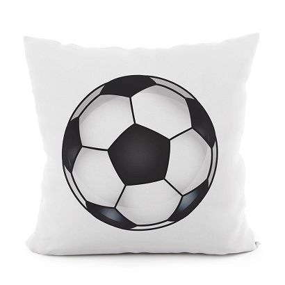 Poszewka dekoracyjna FUTBOL 40x40 welwetowa biała czarna piłka