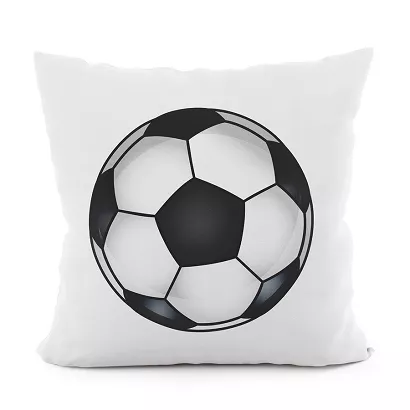 Poszewka dekoracyjna FUTBOL 40x40 welwetowa biała czarna piłka