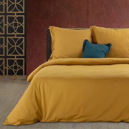 Pościel bawełniana Morocco Terra Collection 160x200 Eurofirany musztardowa