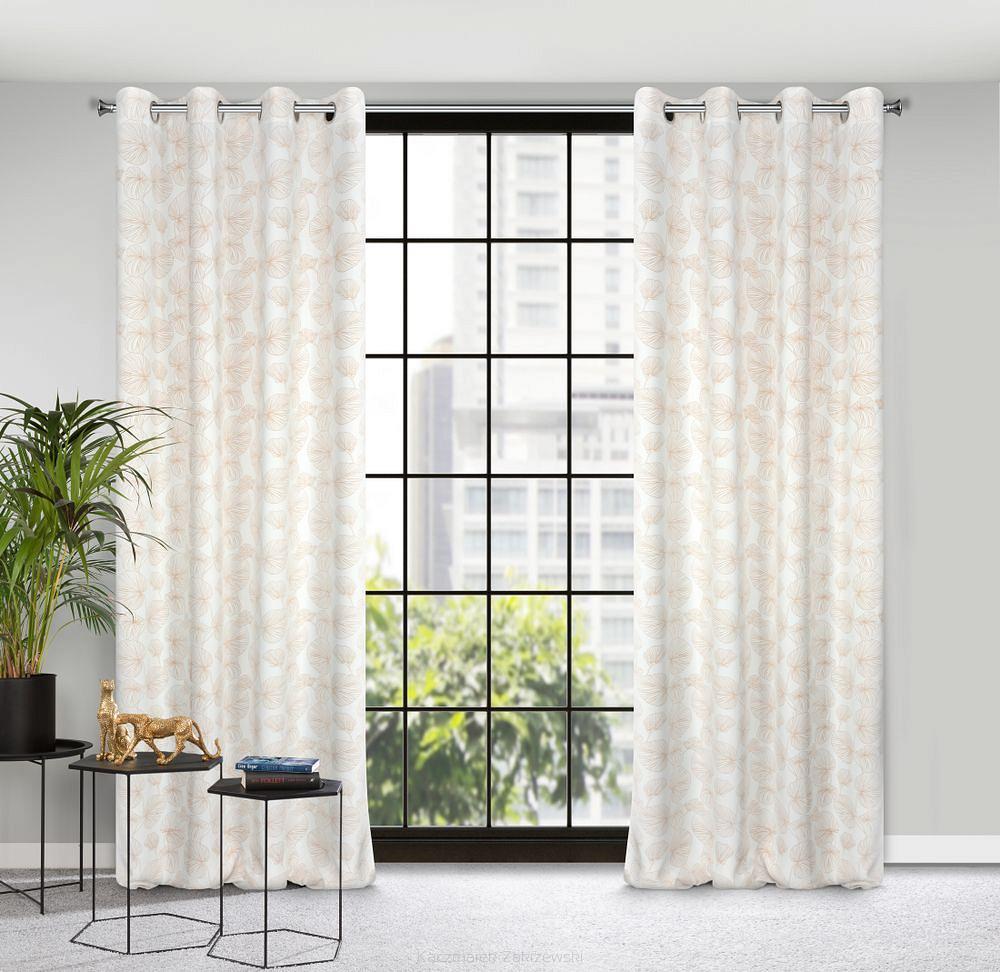 Zasłona gotowa na przelotkach MARIGOLD 140x250 Eurofirany biały/złoty