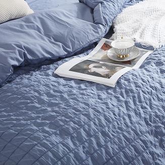 Pościel marszczona CREASY 200x220 jednobarwna granatowa