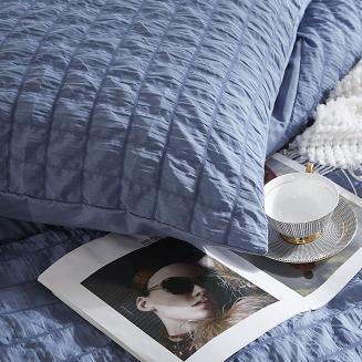 Pościel marszczona CREASY 200x220 jednobarwna granatowa