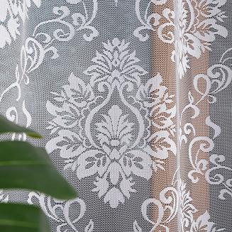 Firanka żakardowa gotowa na prosto na szelkach APOLONIA 140x240 biała