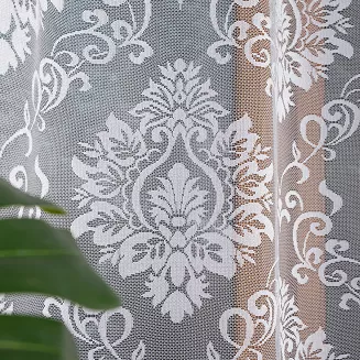 Firanka żakardowa gotowa na prosto na szelkach APOLONIA 140x240 biała