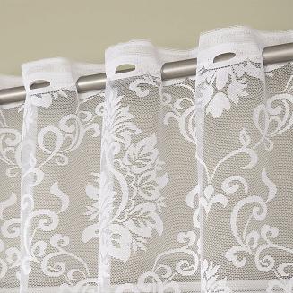 Firanka żakardowa gotowa na prosto na szelkach APOLONIA 140x240 biała