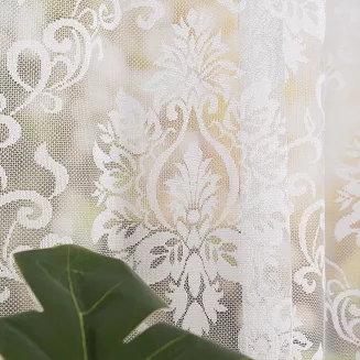 Firanka żakardowa gotowa na prosto na szelkach APOLONIA 140x240 biała