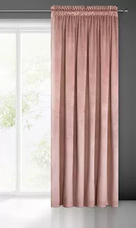Zasłona gotowa na taśmie MELANIE 140x270 Eurofirany ciemny róż