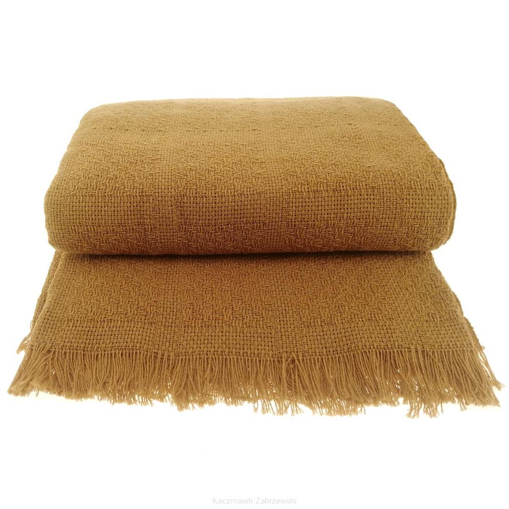 Narzuta dekoracyjna tkana 170x205 miodowy ciemny