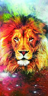 Ręcznik plażowy 100x180 żółty pomarańczowy zielony lew