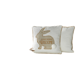 Poszewka dekoracyjna WIOSNA 45x45 Eurofirany biała easter bunny w kratkę