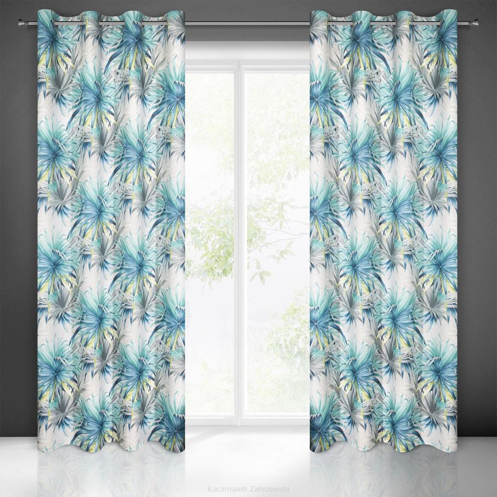 Zasłona gotowa na przelotkach INGRID 140x250 Eurofirany niebieski