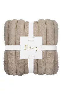 Taupe Gruby Futrzany Koc z Mikrofibry 200x220 Bunny