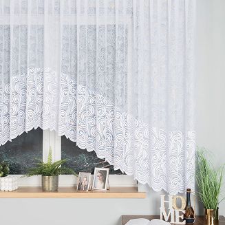 Firanka żakardowa gotowa na żabki KINGA 500x160 biała