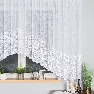 Firanka żakardowa gotowa na żabki KINGA 500x160 biała