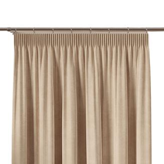 Zasłona gotowa na taśmie VELVI 140x250 ciemnokremowa