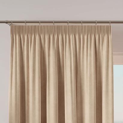 Zasłona gotowa na taśmie VELVI 140x250 ciemnokremowa