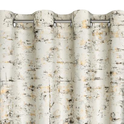 Zasłona gotowa na przelotkach TAMI 140x250 Eurofirany kremowa błyszczący marmurkowy nadruk