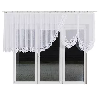 Firanka żakardowa gotowa na żabki JADWIGA 500x140 biała
