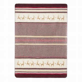 Świąteczny Miękki Koc Bawełniany Narzuta Pled Zimowy Na Łóżko 150x200 CHRISTMAS CHECK