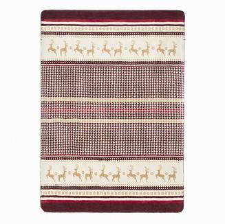 Świąteczny Miękki Koc Bawełniany Narzuta Pled Zimowy Na Łóżko 150x200 CHRISTMAS CHECK