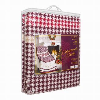 Świąteczny Miękki Koc Bawełniany Narzuta Pled Zimowy Na Łóżko 150x200 CHRISTMAS CHECK