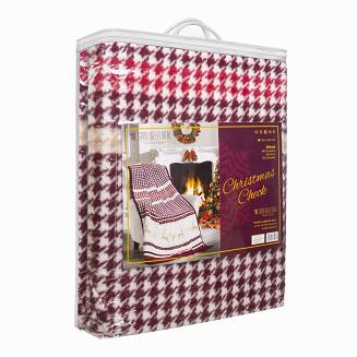 Świąteczny Miękki Koc Bawełniany Narzuta Pled Zimowy Na Łóżko 150x200 CHRISTMAS CHECK