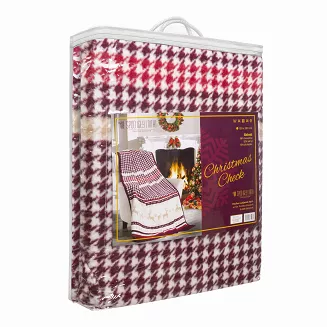 Świąteczny Miękki Koc Bawełniany Narzuta Pled Zimowy Na Łóżko 150x200 CHRISTMAS CHECK