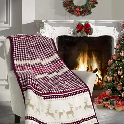 Świąteczny Miękki Koc Bawełniany Narzuta Pled Zimowy Na Łóżko 150x200 CHRISTMAS CHECK