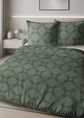 Pościel satynowa Home Satin 220x200 szałwiowa abstrakcyjna geometria