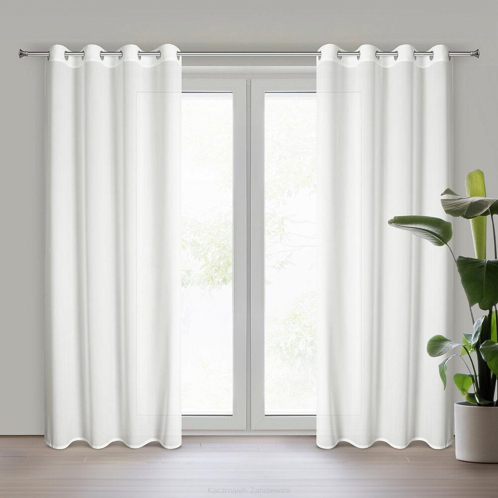 Firana gotowa na przelotkach ROSSI 135x250 Eurofirany biały