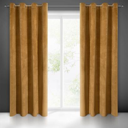 Zasłona gotowa na przelotkach VILLA 140x250 Eurofirany miodowy