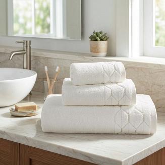 Ręcznik bawełniany LUMIA 70x140 Eurofirany kremowy