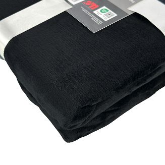 Koc narzuta na łóżko LUNA 150x200 jednobarwny czarny