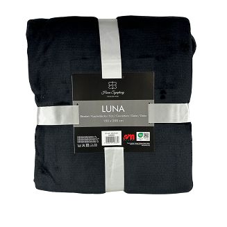 Koc narzuta na łóżko LUNA 150x200 jednobarwny czarny