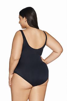 Strój kąpielowy jednoczęściowy padded SKJ 60 czarny w kwiatowy wzór