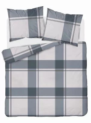 Pościel satynowa Home Satin 220x200 duża szara krata