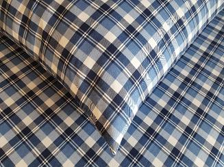 Pościel jersey 140x200 niebieska granatowa krata