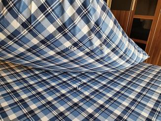 Pościel jersey 140x200 niebieska granatowa krata