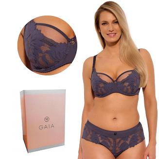 Biustonosz z koronką Soft Nike 1135 miękki grafitowy